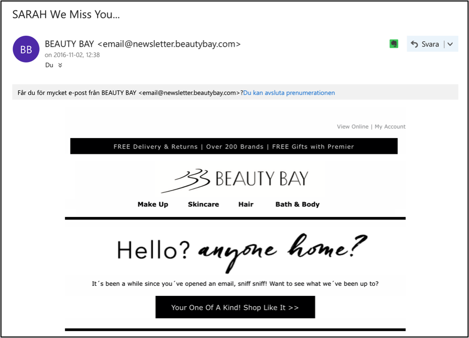 personalised email