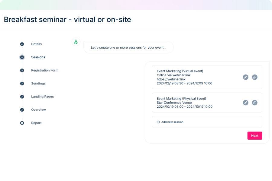 Eventtool overview. Flow for On site or Online guest. 